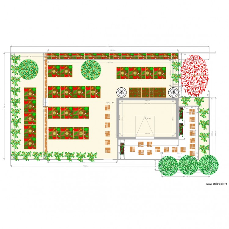 potager. Plan de 0 pièce et 0 m2