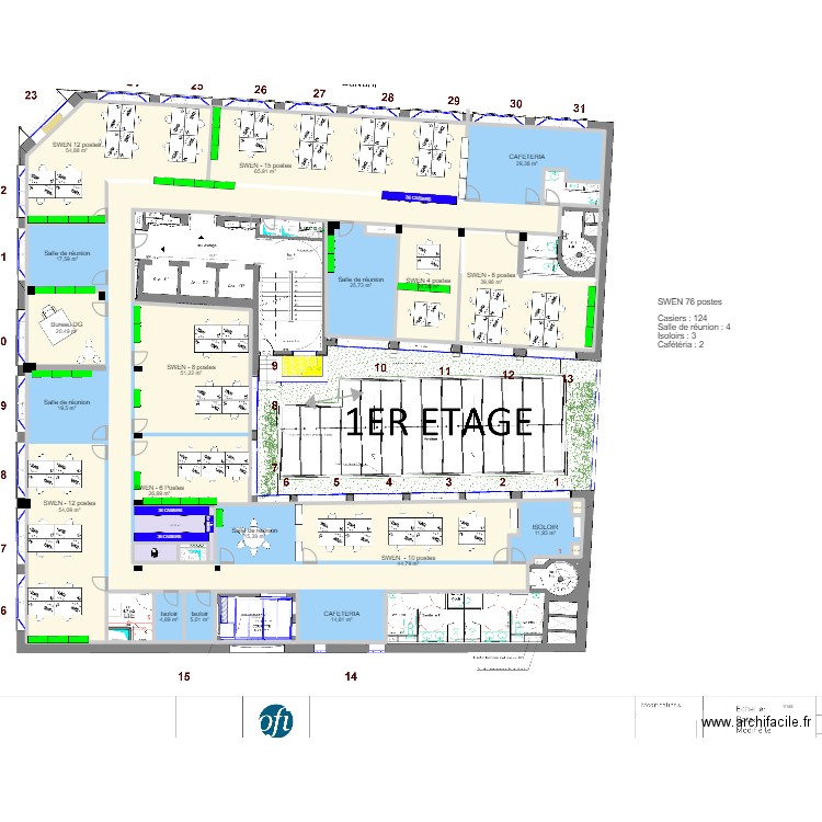 Plan V18 1er étage et RDC. Plan de 183 pièces et 4498 m2