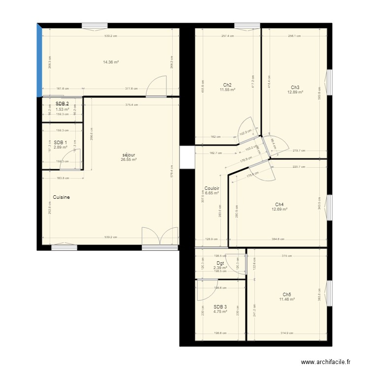 PrOjet LEPEINTRE v1. Plan de 0 pièce et 0 m2