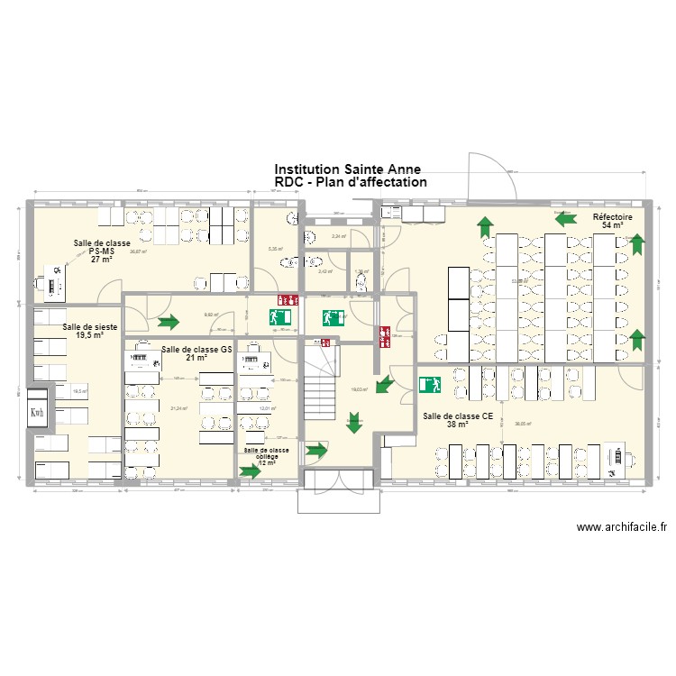 Affectation RDC Guillemin. Plan de 0 pièce et 0 m2