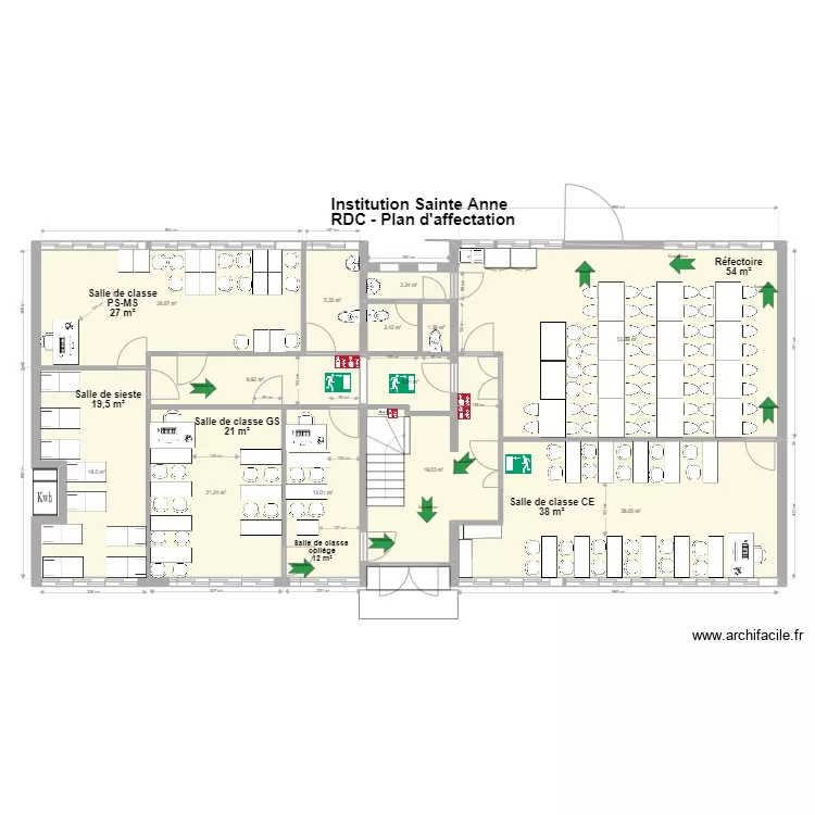 Affectation RDC Guillemin. Plan de 
