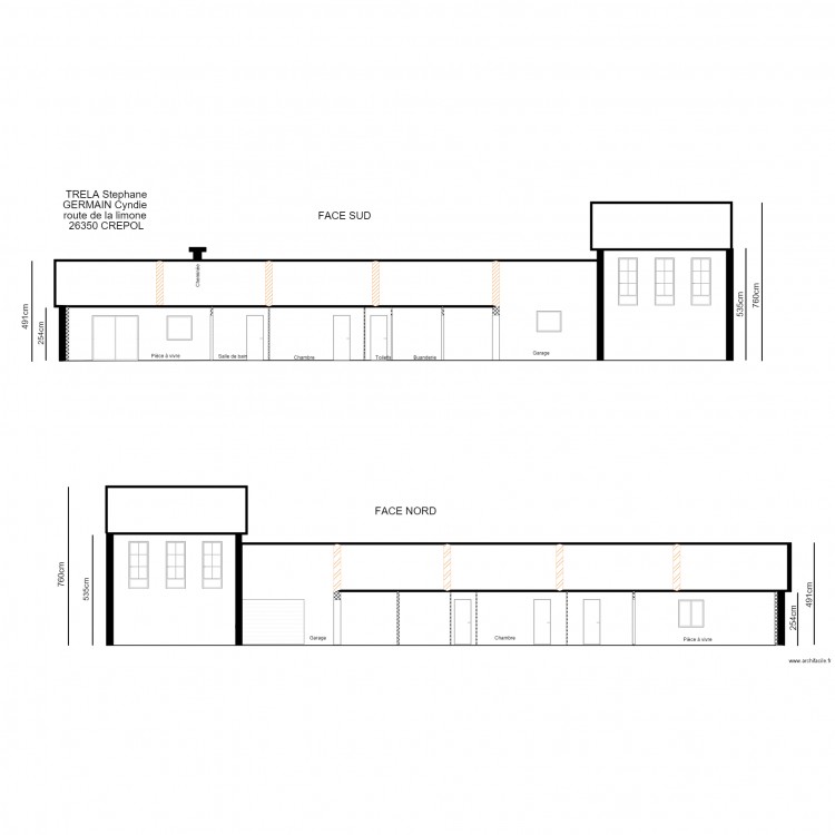 plan de coupe. Plan de 0 pièce et 0 m2