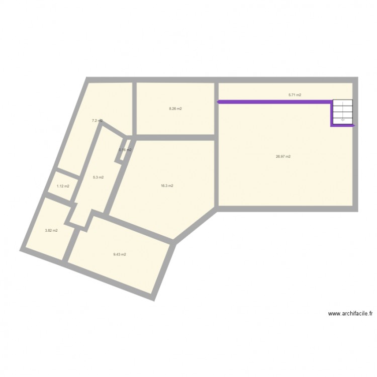 ETAGE GAUCHE vierge cotes. Plan de 0 pièce et 0 m2