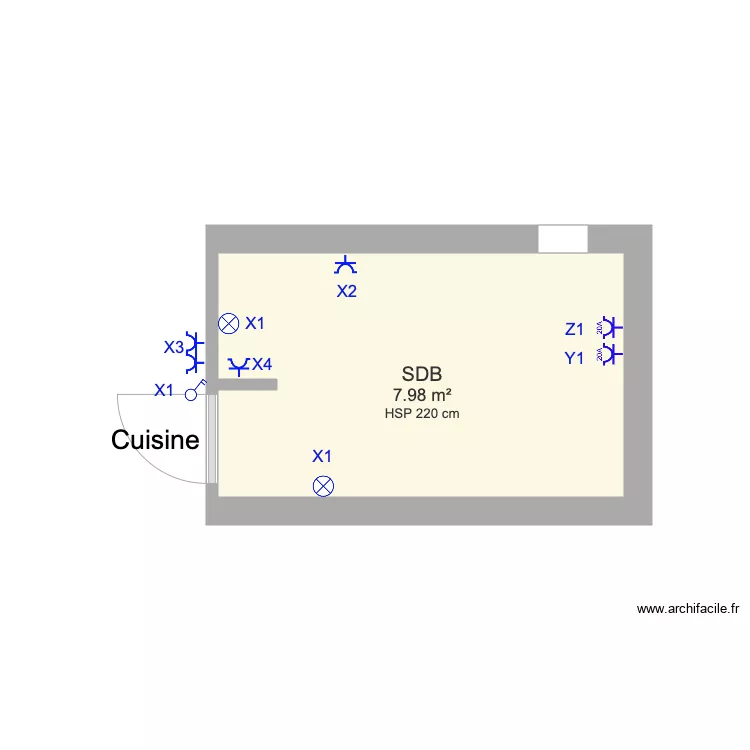 Maison Emmanuel SDB plan électrique. Plan de Maison Emmanuel SDB plan électrique. Plan de