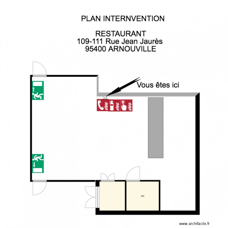 Plan intervention resto arnouville 14 01 18. Plan de 0 pièce et 0 m2