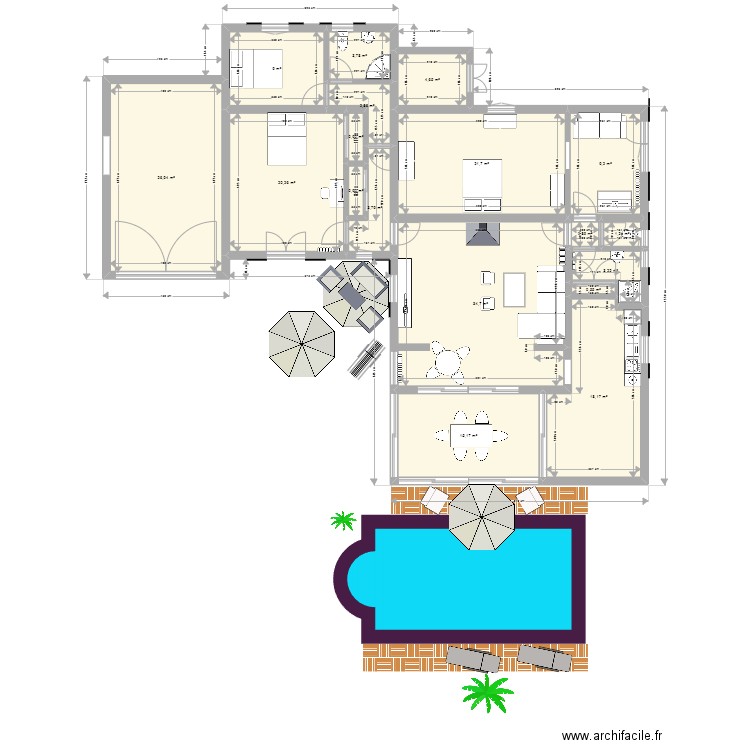 maison oleron. Plan de 18 pièces et 178 m2