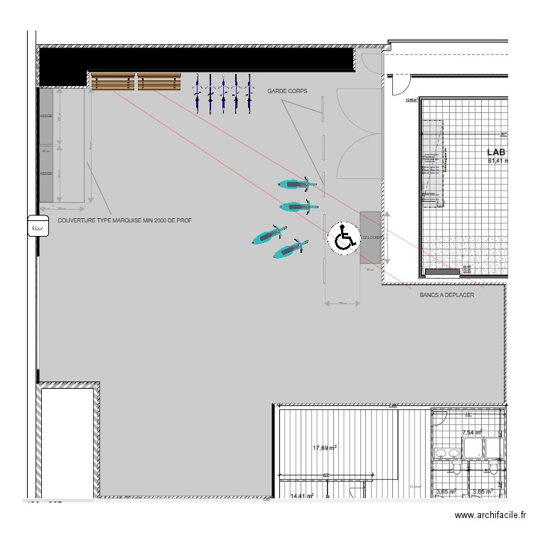 COUR VAISE. Plan de 2 pièces et 297 m2