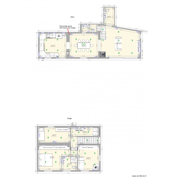 obs2n4. Plan de 11 pièces et 104 m2
