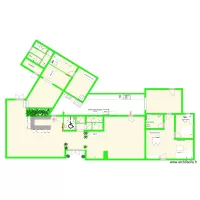 Plan restaurant v3 avec bar dans grande salle vide mobilier