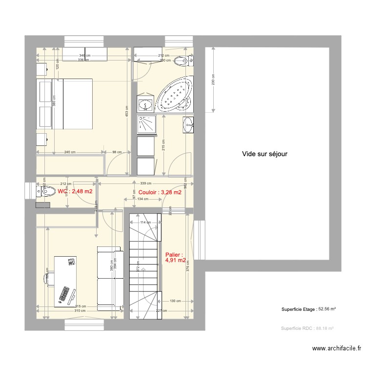 PUBLIER RDC et étage 2711 surface carrelage. Plan de 0 pièce et 0 m2