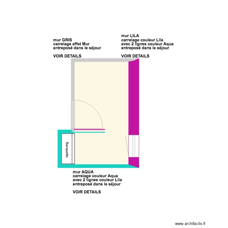 SDB Parentale  carrelage couleurs. Plan de 0 pièce et 0 m2