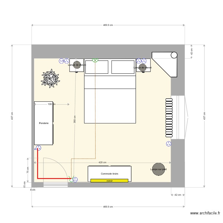 Chambre parents version 2. Plan de 0 pièce et 0 m2