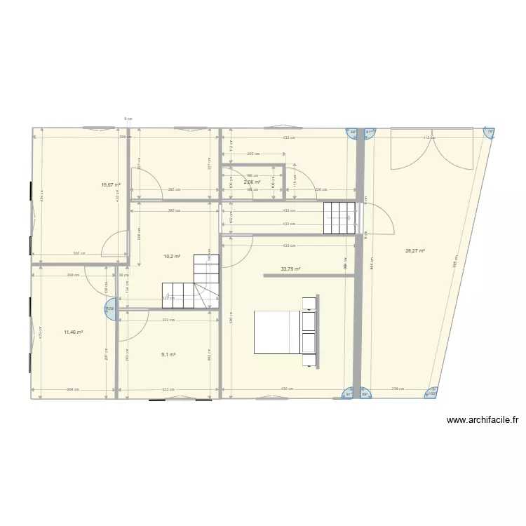 pr&eacute;vision 1er &eacute;tage St ARCONS 19 sept 2021. Plan de 