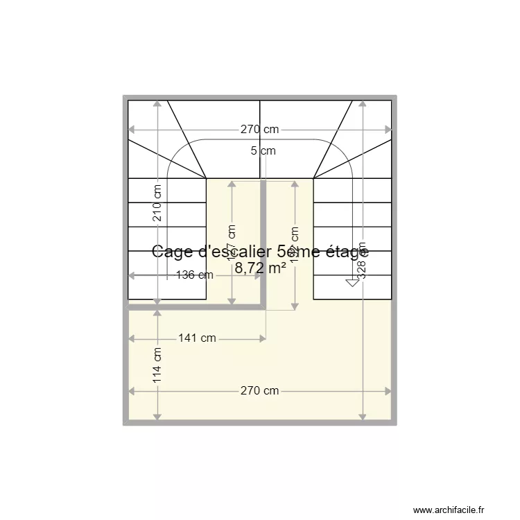 Mouillère 5ème étage cage d'escalier. Plan de Mouillère 5ème étage cage d'escalier. Plan de