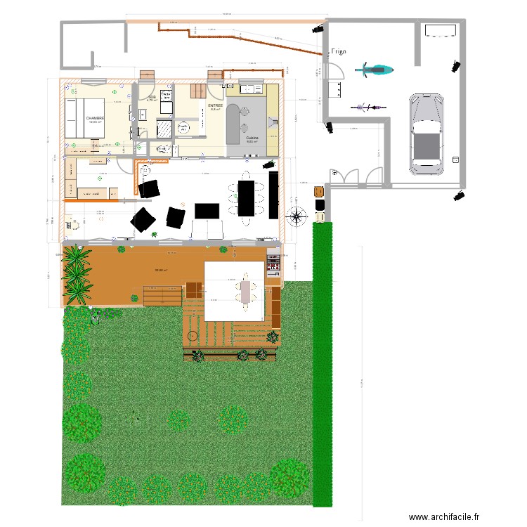 lyautey3. Plan de 6 pièces et 62 m2