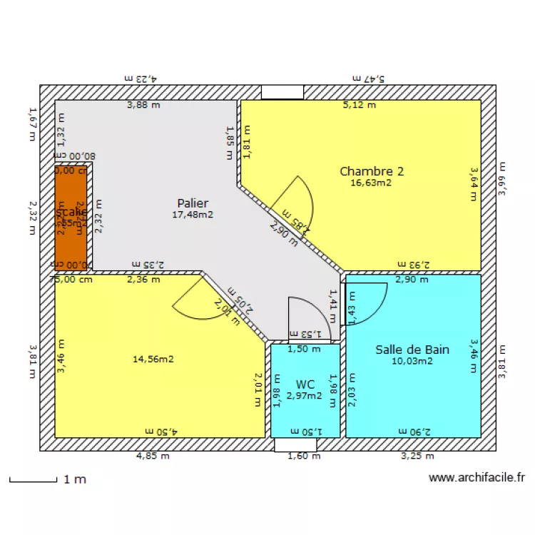 Monteaux &eacute;tage Bis. Plan de 
