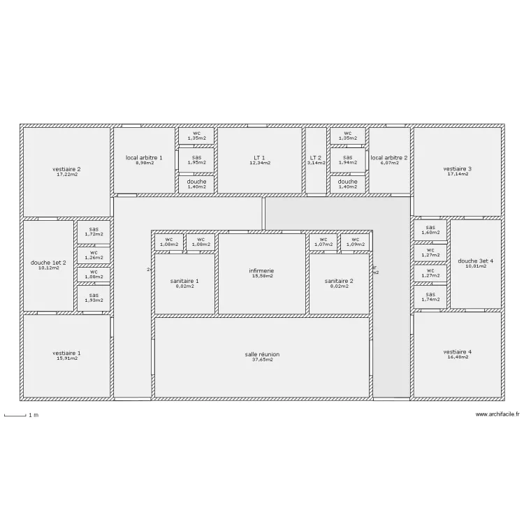 Stade Philippe Roth Vestiaires. Plan de 