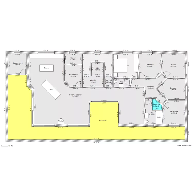 Loveresse attique 7 pces. Plan de 