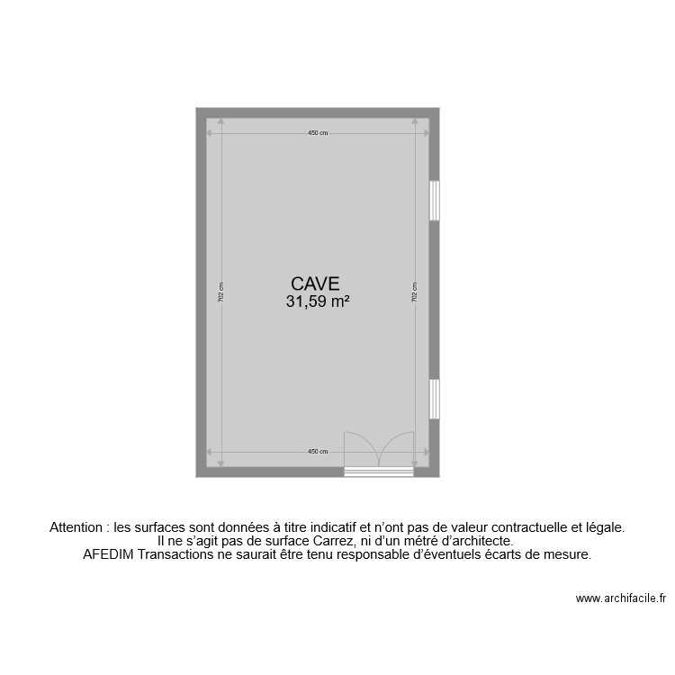 BI 8862 CAVE. Plan de 1 pièce et 32 m2