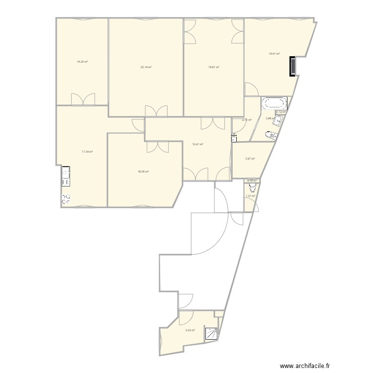 43 Wagram w. Plan de 0 pièce et 0 m2