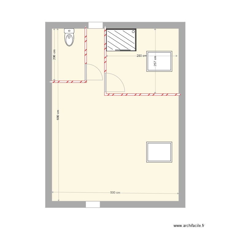 tessier. Plan de 3 pièces et 33 m2