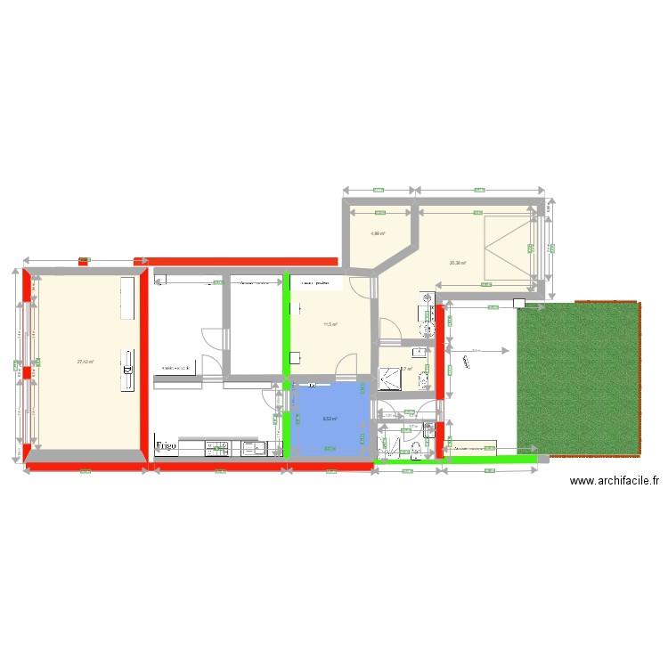 tonnara MURS A RAJOUTER VUE DE DESSUS SANS JARDIN. Plan de 6 pièces et 77 m2