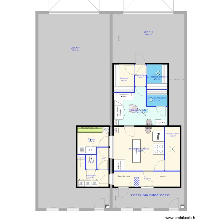 Bistrot Gourmet 001. Plan de 14 pièces et 172 m2