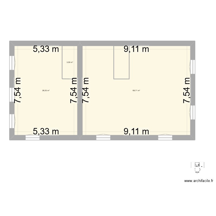 Plans intérieurs-MAIRIE. Plan de 7 pièces et 218 m2