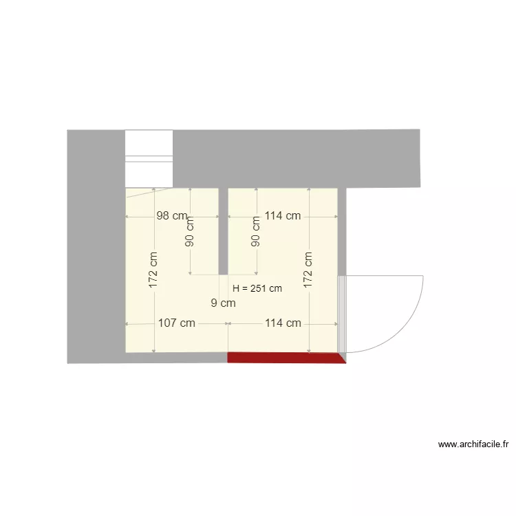 Salle de bains Aventignan cotation. Plan de 