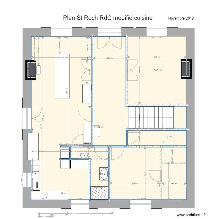 St Roch RdC modifié cuisine agrandie 1. Plan de 0 pièce et 0 m2