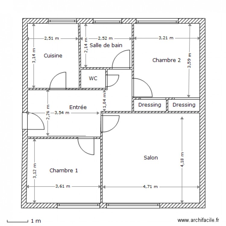 Plan appartement 70 m² 3 pieces Sevres. Plan de 0 pièce et 0 m2