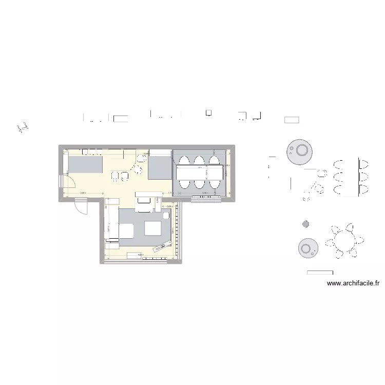 Appart 3.1 - verticale - table 300 x 90 cm. Plan de Appart 3.1 - verticale - table 300 x 90 cm. Plan de