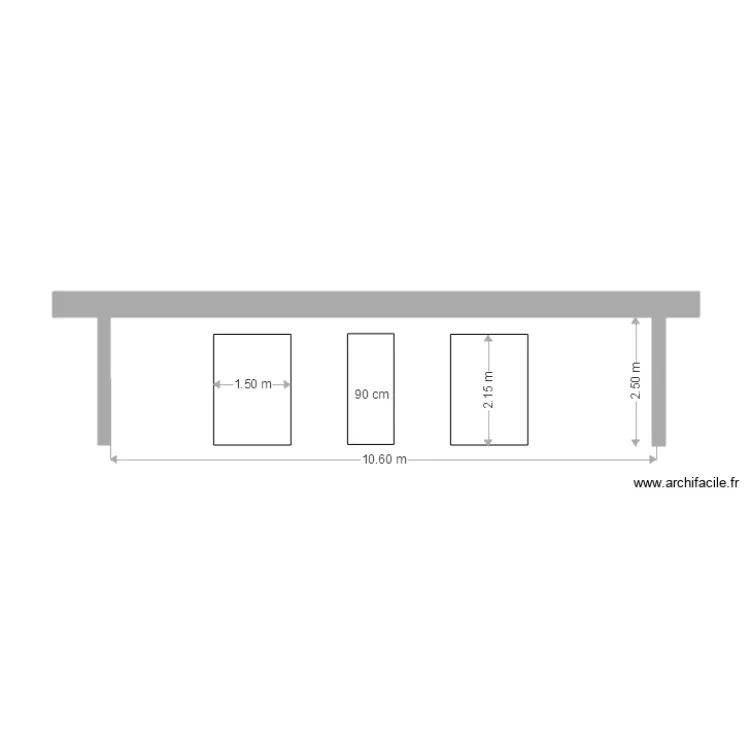 facade cot&eacute; ouest. Plan de 
