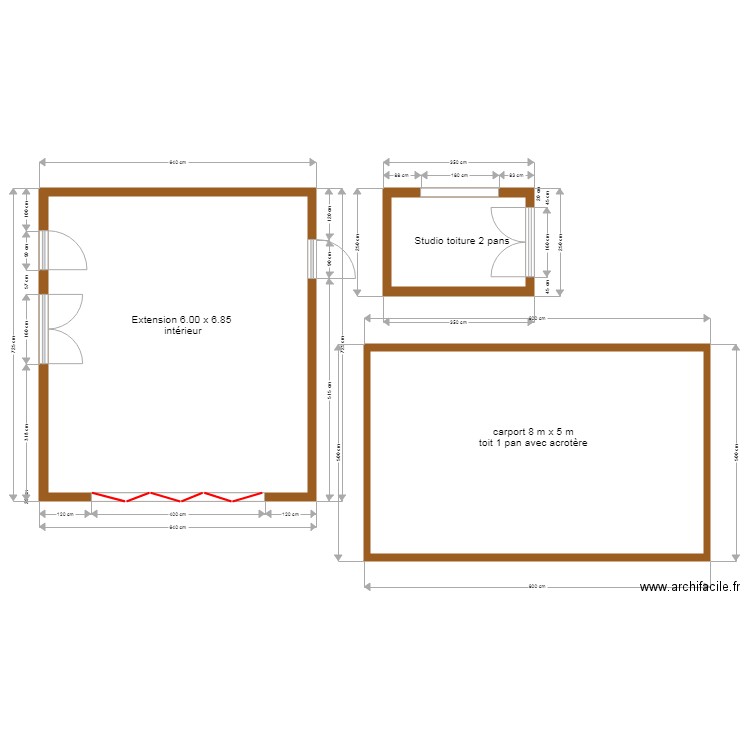 Projet MOLLET 3 structures. Plan de 0 pièce et 0 m2