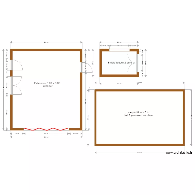 Projet MOLLET 3 structures. Plan de 