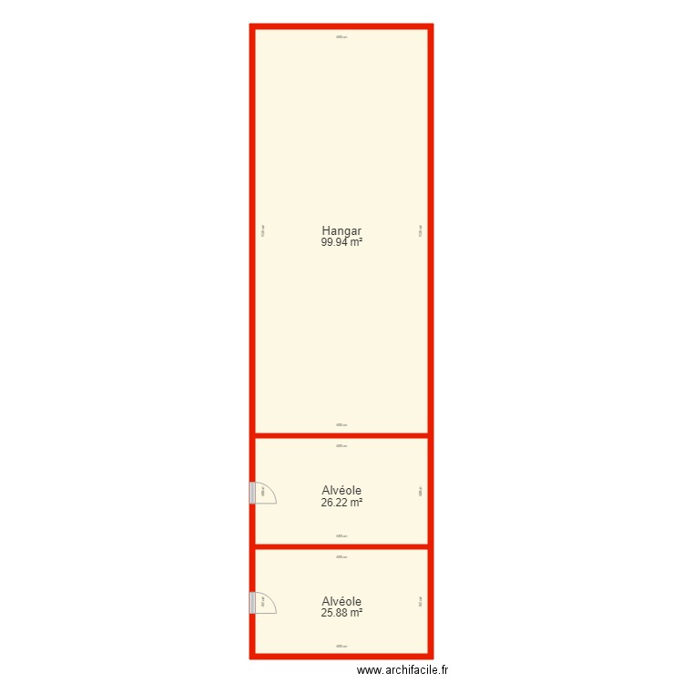 BI 3240 hangar côté. Plan de 0 pièce et 0 m2