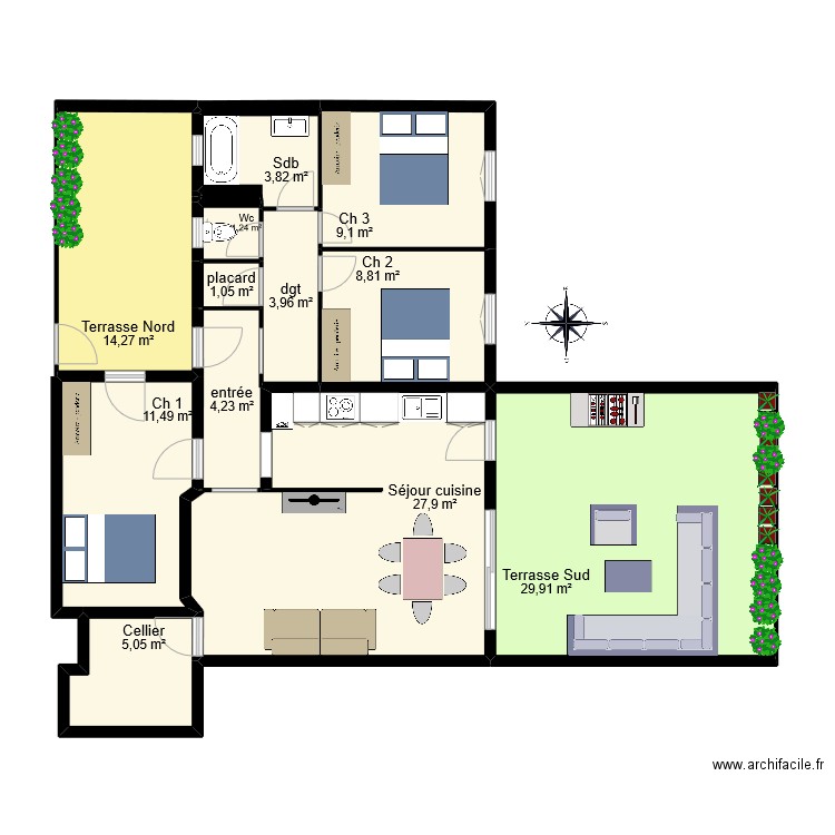 LOMBARDO - TROVATO. Plan de 14 pièces et 121 m2