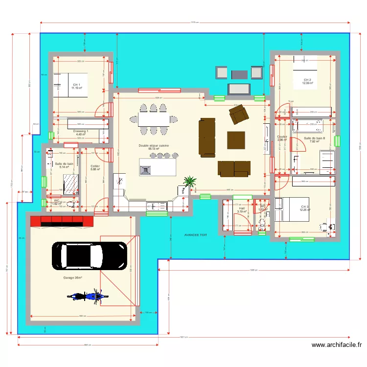 Plan Lycka 123 m2. Plan de 