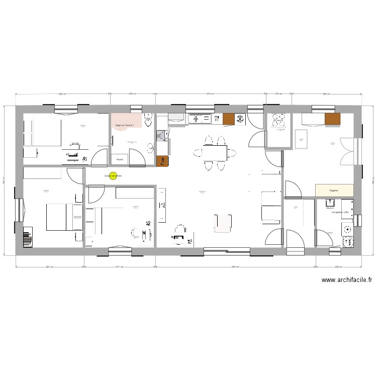 Projet Basikmob avec projection mobilier. Plan de 0 pièce et 0 m2