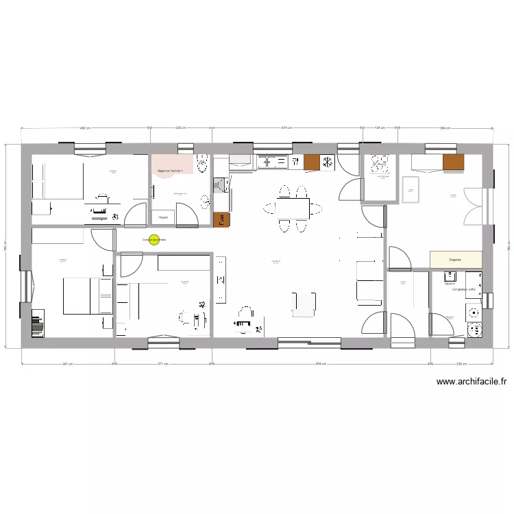 Projet Basikmob avec projection mobilier. Plan de 