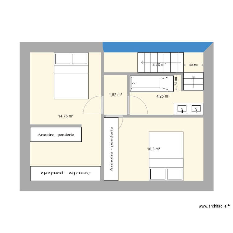 Maison Fareins Extension N1 V3 trois chambres. Plan de 0 pièce et 0 m2