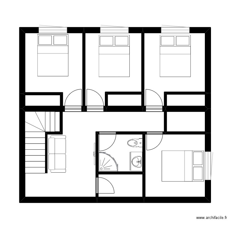 Beauport 24x30. Plan de 9 pièces et 39 m2