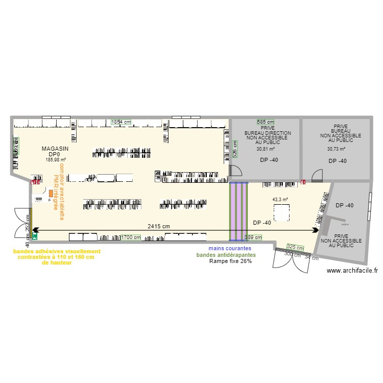 HD PECHE  APRES TRAVAUX. Plan de 5 pièces et 315 m2