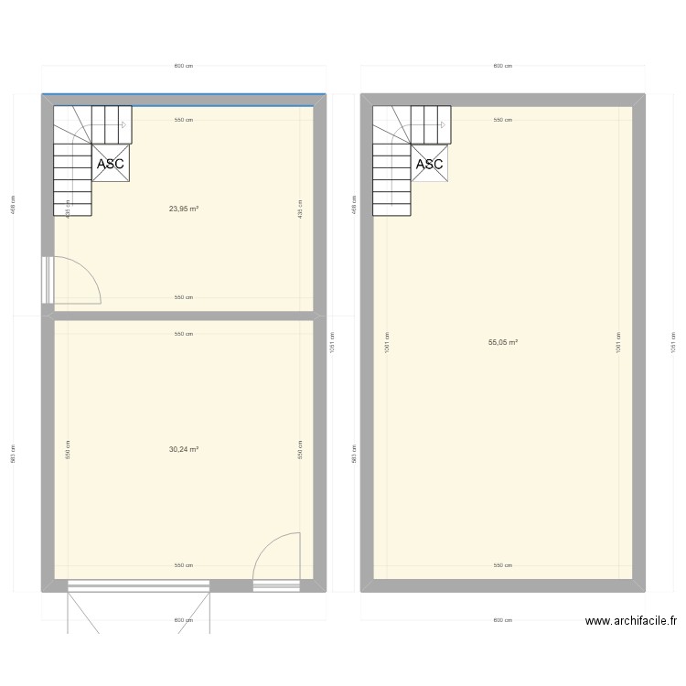 Maison saucisse 2. Plan de 3 pièces et 109 m2