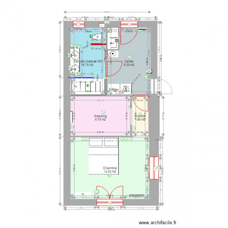 extension 4 pièces 38m hab12 sept électricité. Plan de 0 pièce et 0 m2