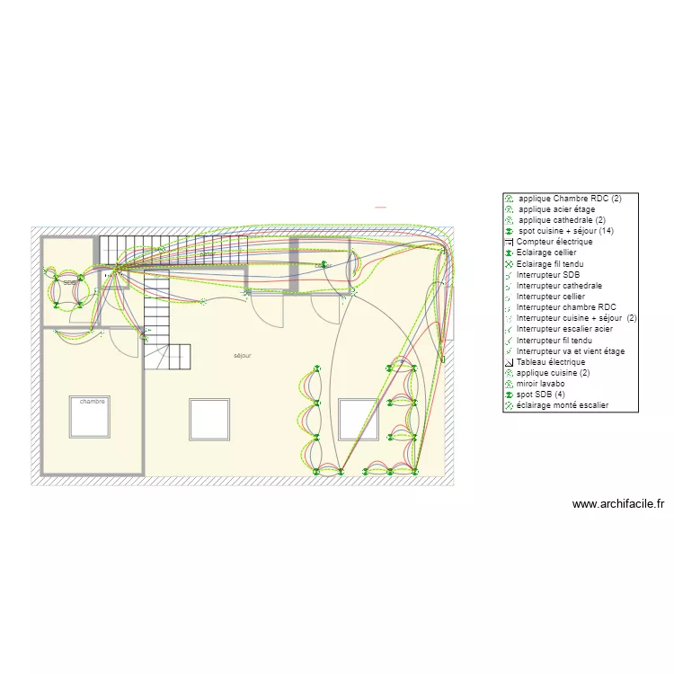 éclairage appart. Plan de éclairage appart. Plan de