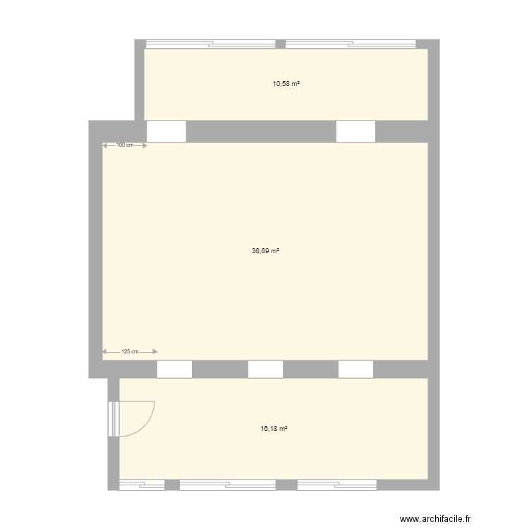 GODCHOT RDC VIERGE. Plan de 3 pièces et 63 m2
