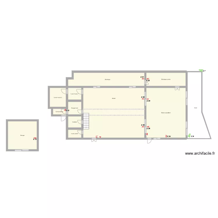 SARL ROMER Sous Sol Alarme Vid&eacute;o. Plan de 