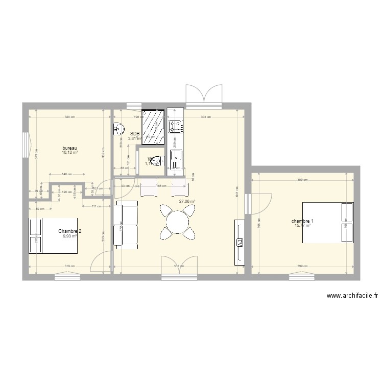 delmaere. Plan de 6 pièces et 68 m2