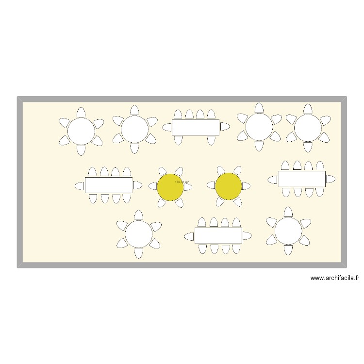 MARIAGE 2. Plan de 1 pièce et 130 m2